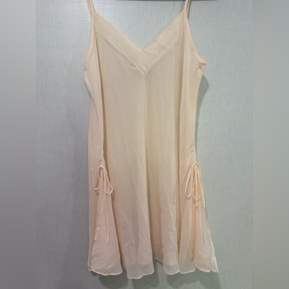 Peachy/cream sheer slip dress